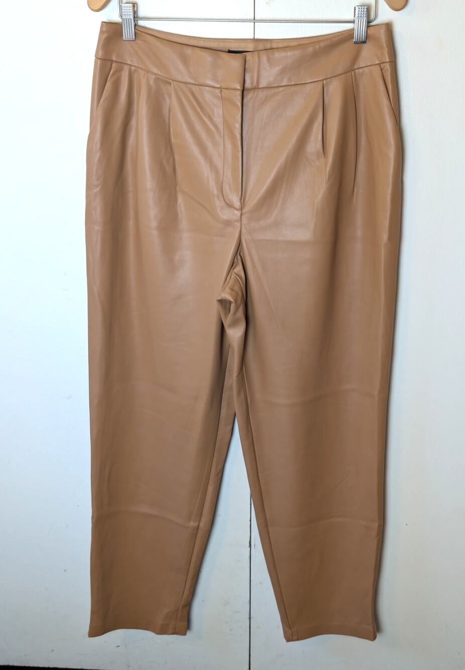 Express Super High Waisted Faux Leather Ankle Pants 12R